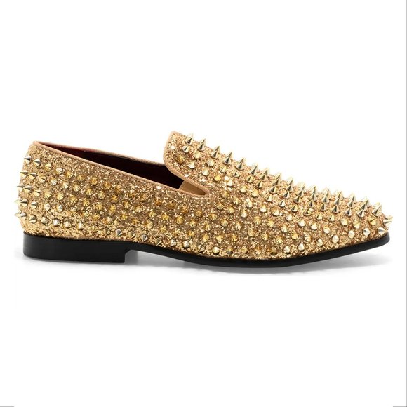 J75 BY JUMP Luxor Spike Studded Men\'s Slip-On Loafer Shoes Size 11 Gold NEW main image 9